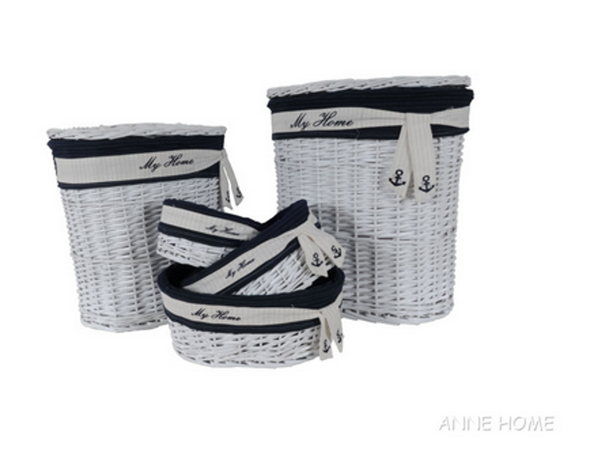 Anne Home Set of 5 Oval Willow Storage Baskets