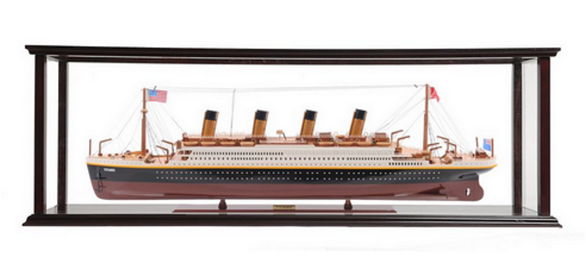 RMS Titanic Large Wood Model Ship with Display Case