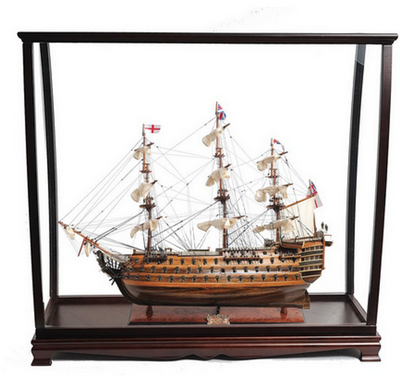 H.M.S. Victory Large Wood Model Ship with Tabletop Case