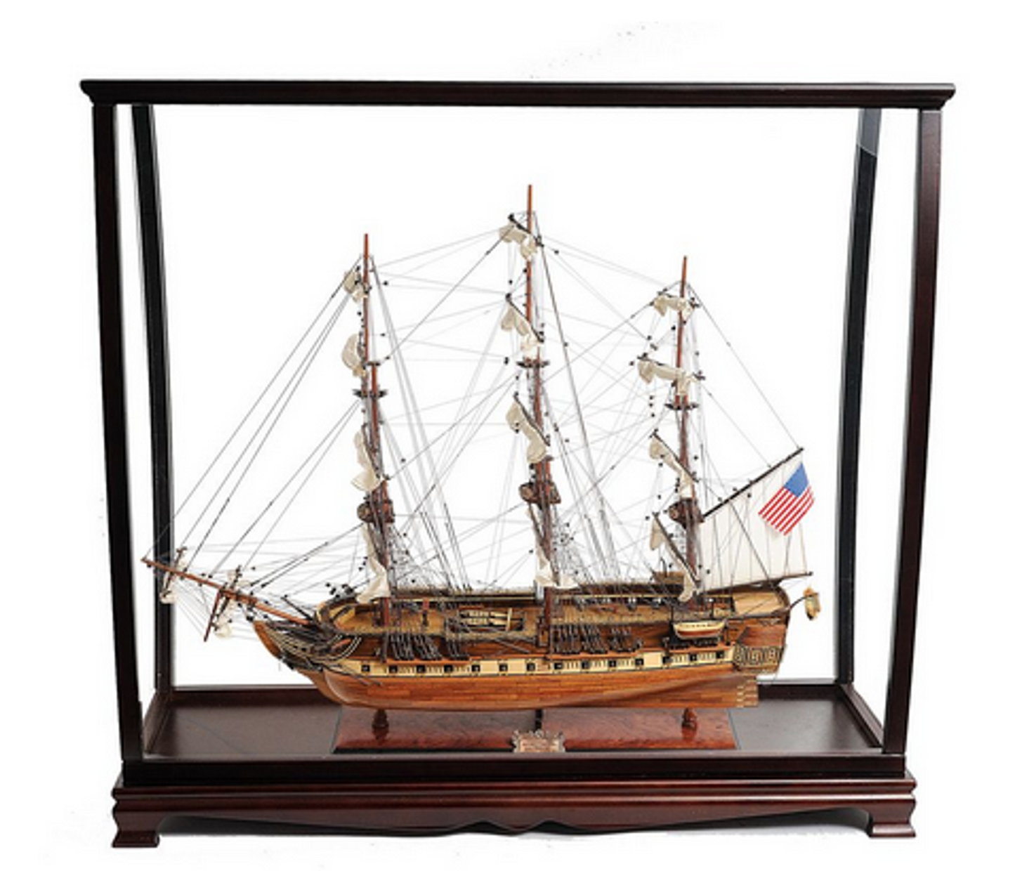 U.S.S. Constitution Midsize Wood Model Ship with Case