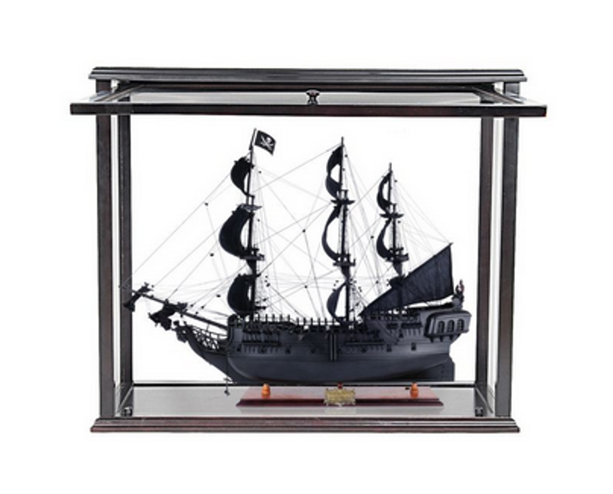 Black Pearl Pirate Ship Model with Access Panel Case