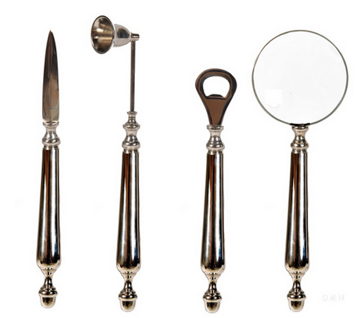 Four-in-One Decor Piece with Magnifier, Letter Opener, Bottle Opener, and Candle Snuffer