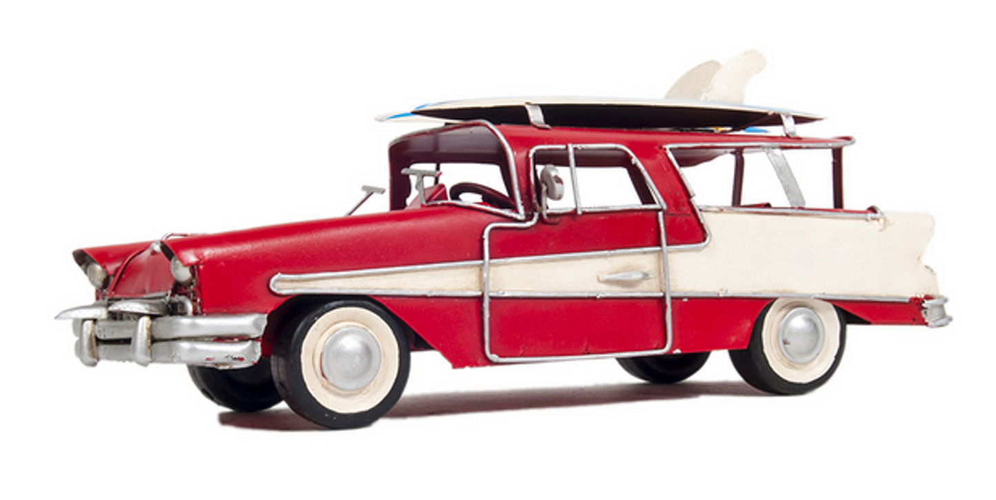 1957 Red Ford Country Squire Model Station Wagon