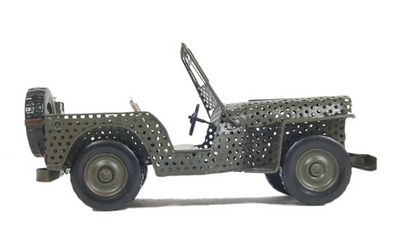 Handmade Tin 1945 Willys CJ-2A Jeep Scale Model