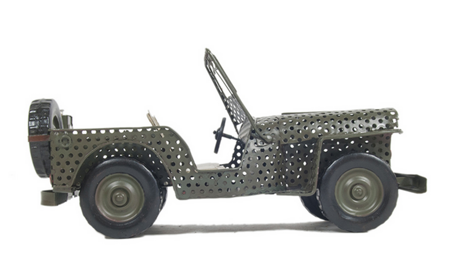 Handmade Tin 1945 Willys CJ-2A Jeep Scale Model