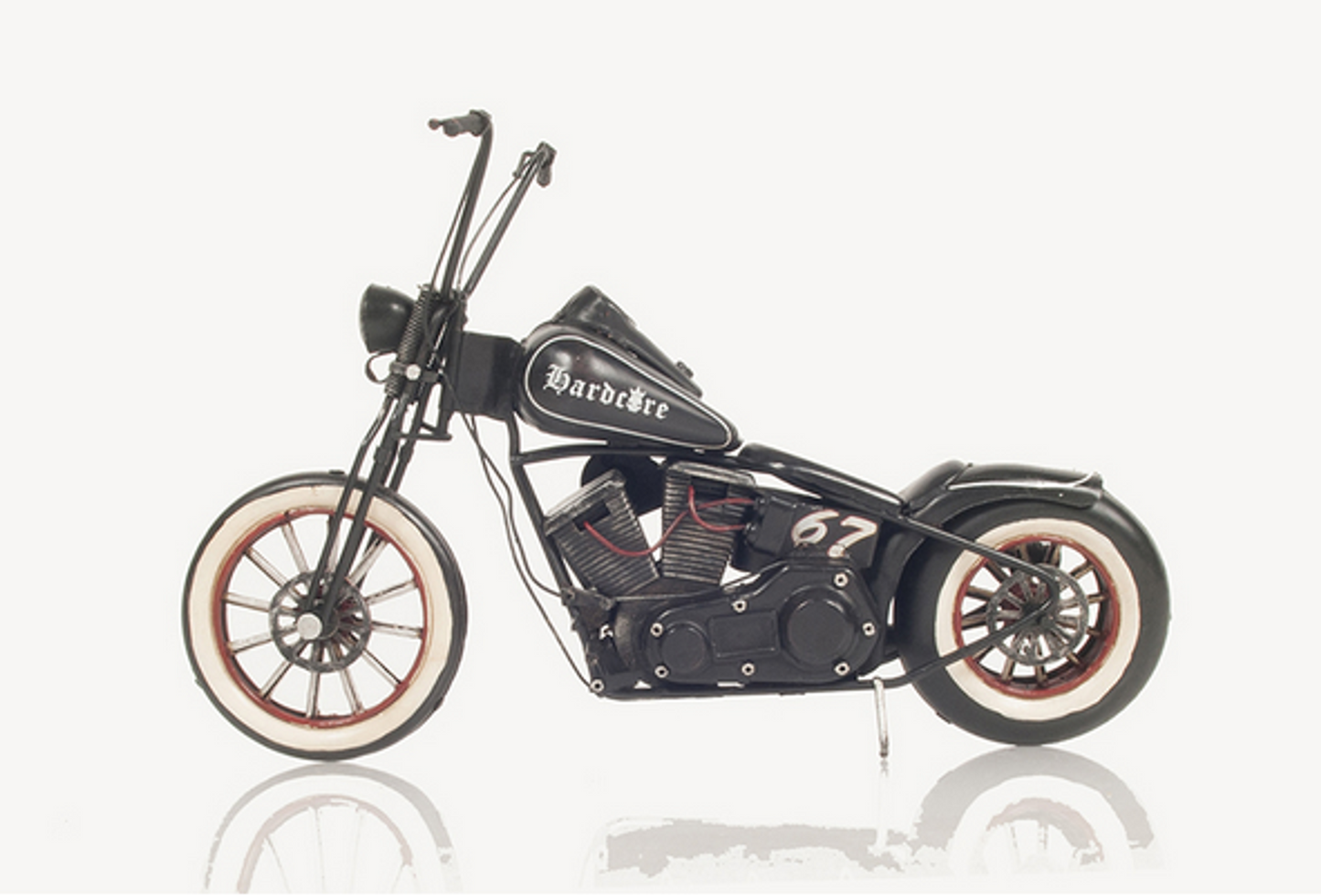 Handmade Tin Hardcore 67 Chopper Scale Model Motorcycle
