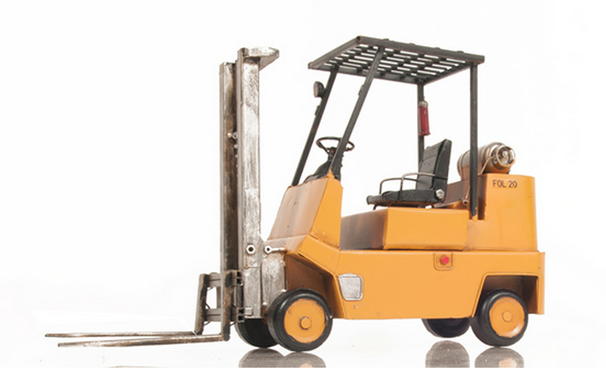 Handmade Tin Propane Forklift Scale Model Truck