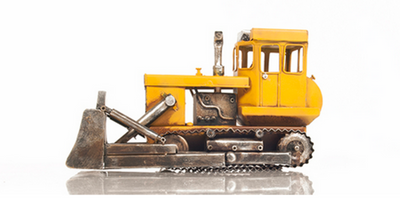 Handmade Tin Scale Model Bulldozer