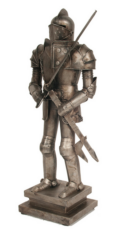 Handmade Tin Medieval Armor Suit Decor Model with Base