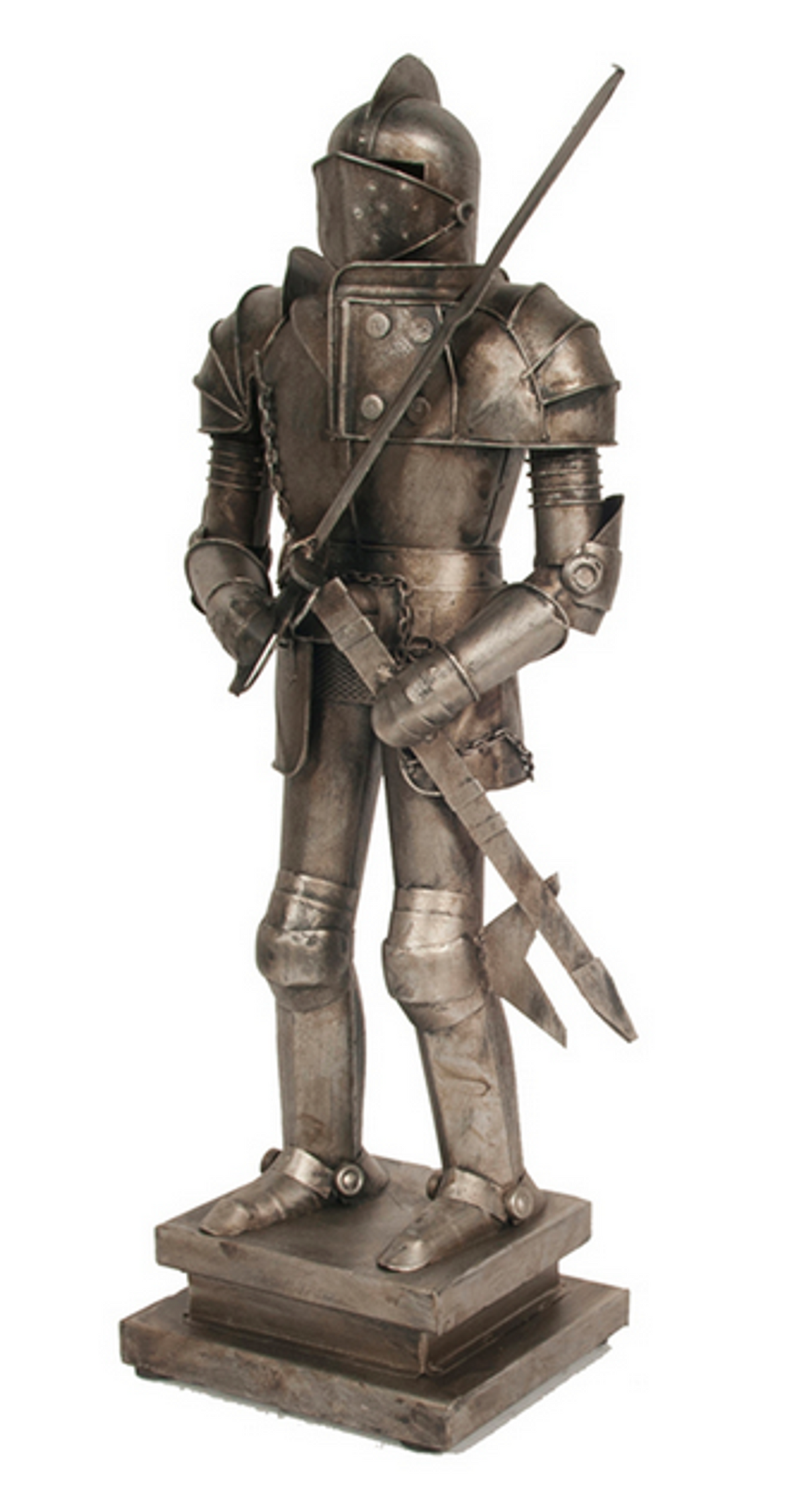 Handmade Tin Medieval Armor Suit Decor Model with Base