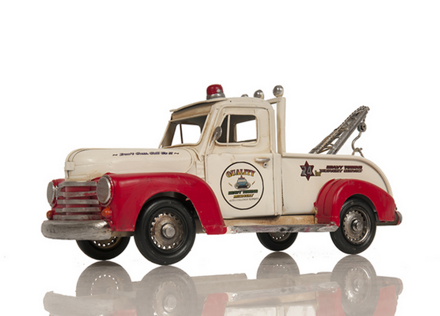 Handmade Tin Classic Chevrolet Scale Model Tow Truck