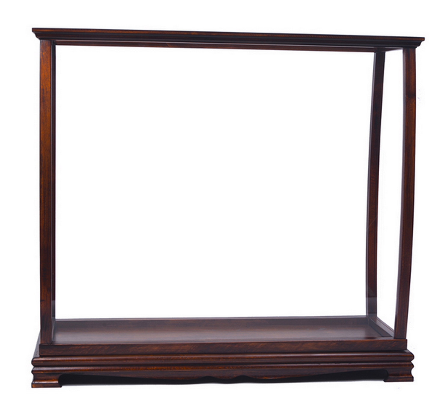 Hardwood Display Case for Midsize Tall Ship Models, Classic Brown