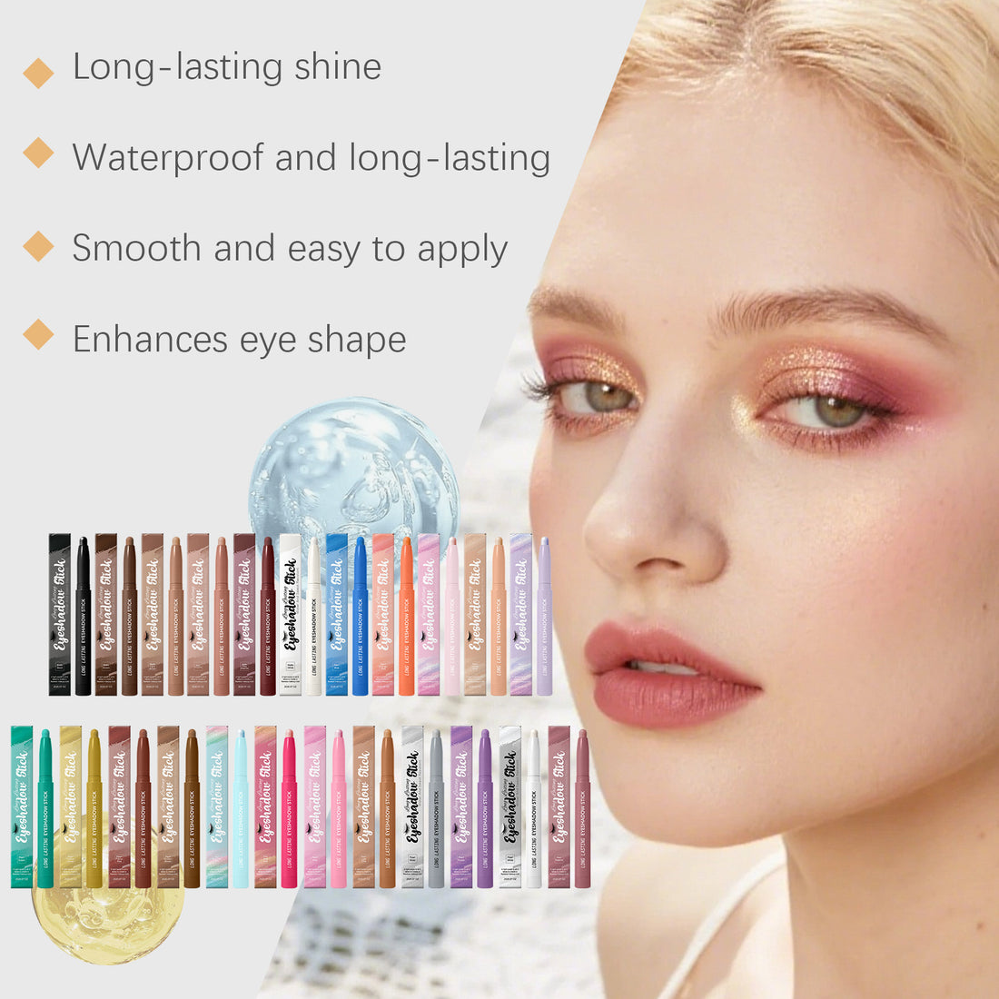 Long-Lasting Silky Smooth Pearl and Matte Eyeshadow Stick 2g For Daily Makeup