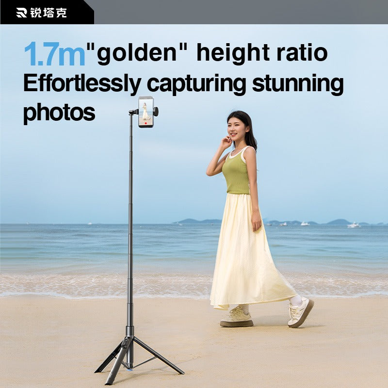 Wireless remote control for selfie stick tripod, close-up