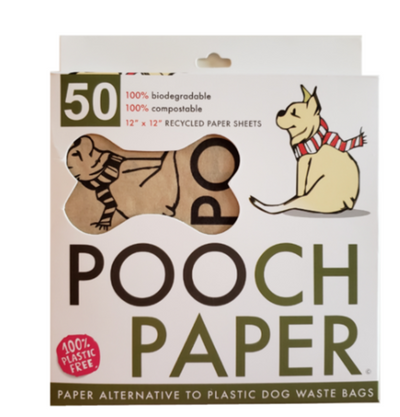 Pooch Paper Biodegradable Dog Waste Sheets, 50 Count