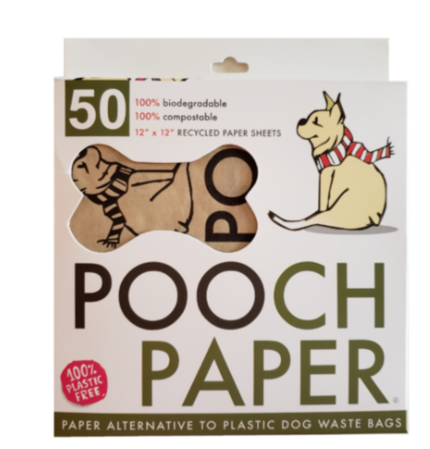 Pooch Paper Biodegradable Dog Waste Sheets, 50 Count