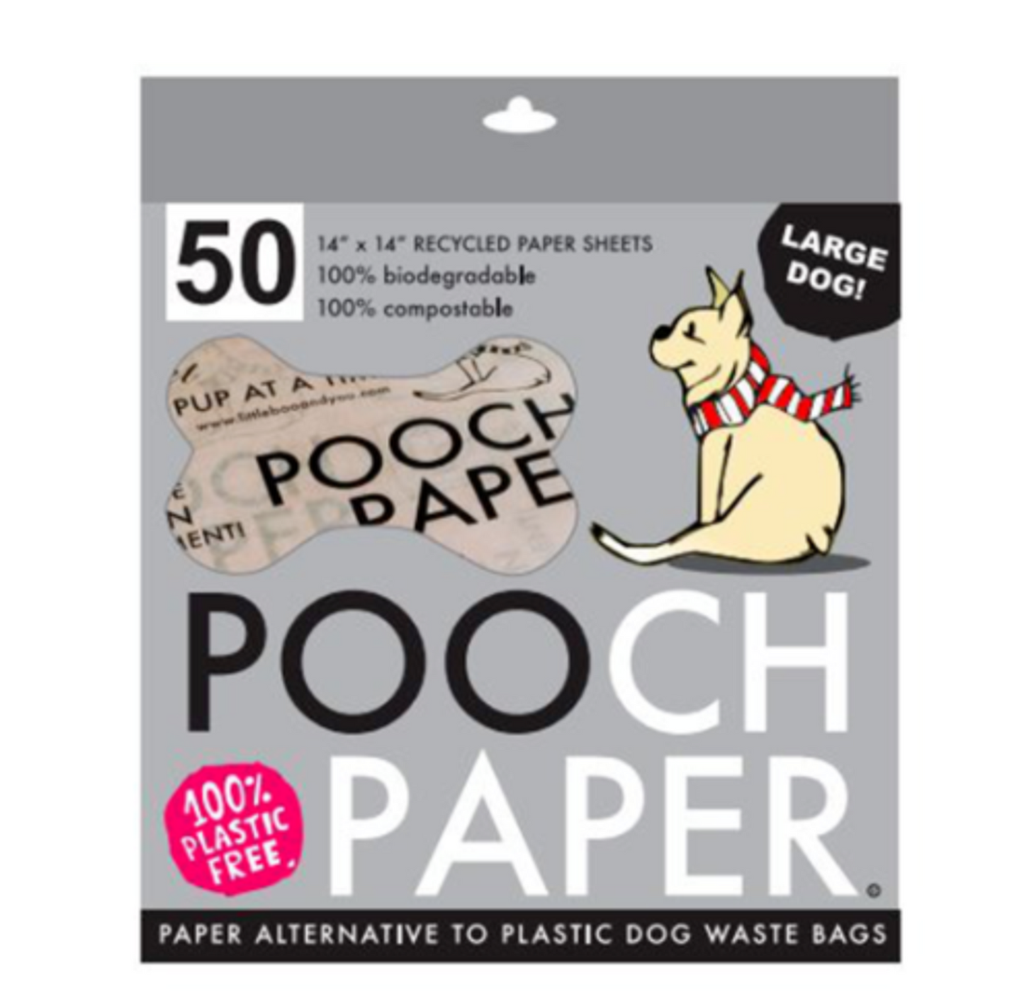 Pooch Paper Biodegradable Dog Waste Sheets, 50 Count