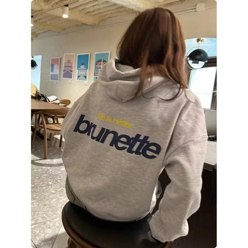 Women's hooded pullover sweater