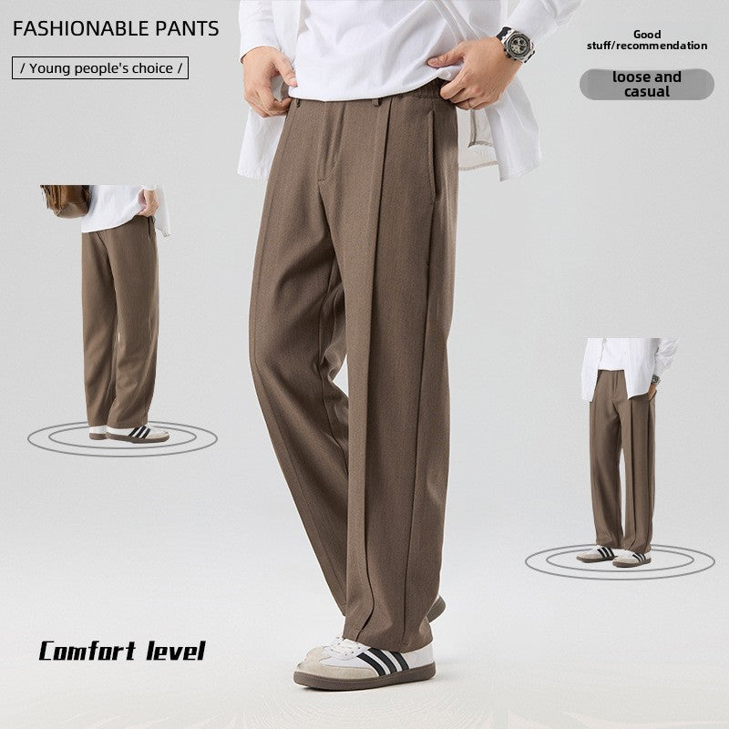 Men's Design Sense Loose Sports Trousers Straight Leg Wide Leg Pants