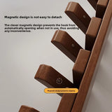 Solid Wood Wall Mounted Coat Rack with Hat Hooks