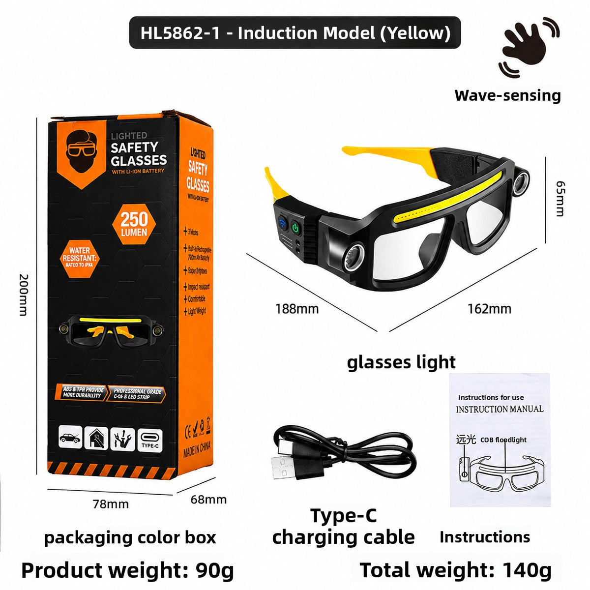 Multifunctional USB Rechargeable Head Mounted Light