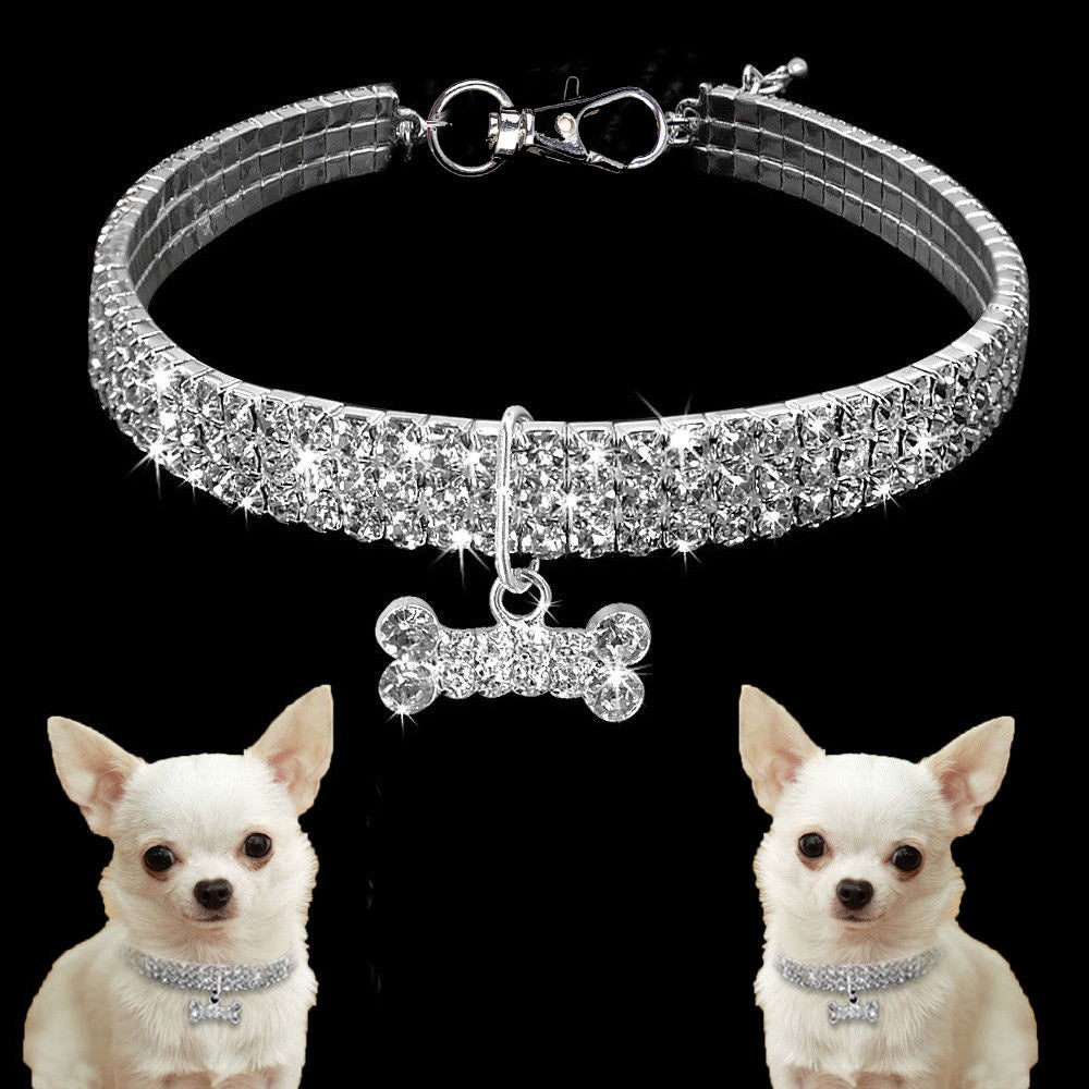Rhinestone Crystal Adjustable Pet Collar