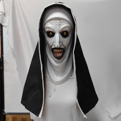 Horror Nun Latex Mask with Glow Effect