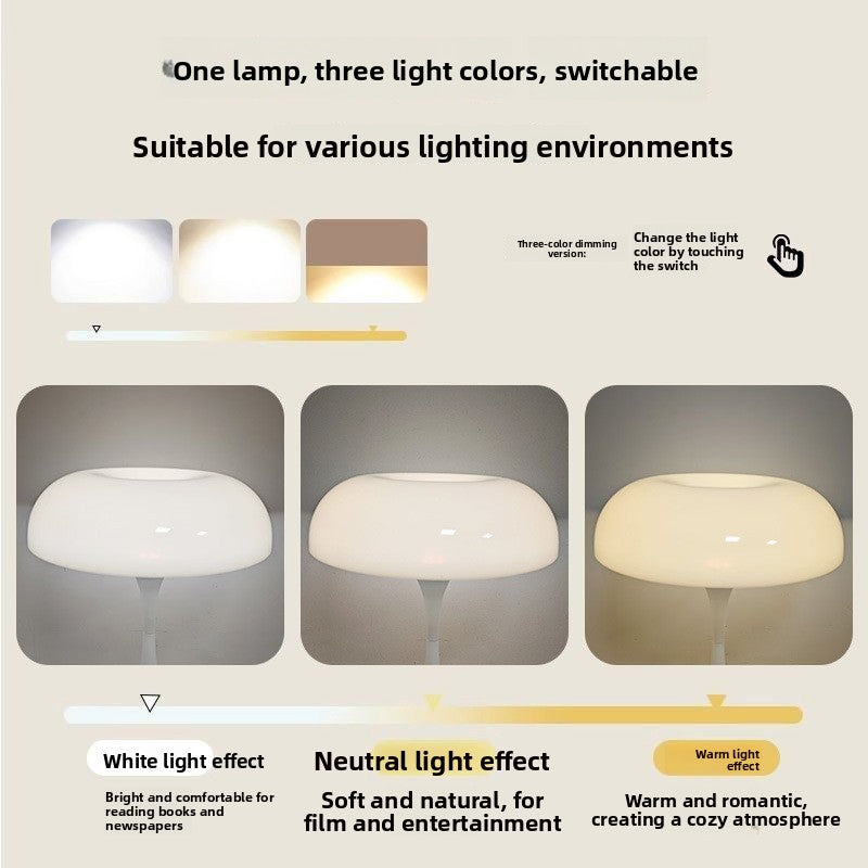 Minimalist Mushroom Table Lamp USB Touch Night Light