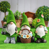Solar LED Garden Ornament with Flocked Resin Finish