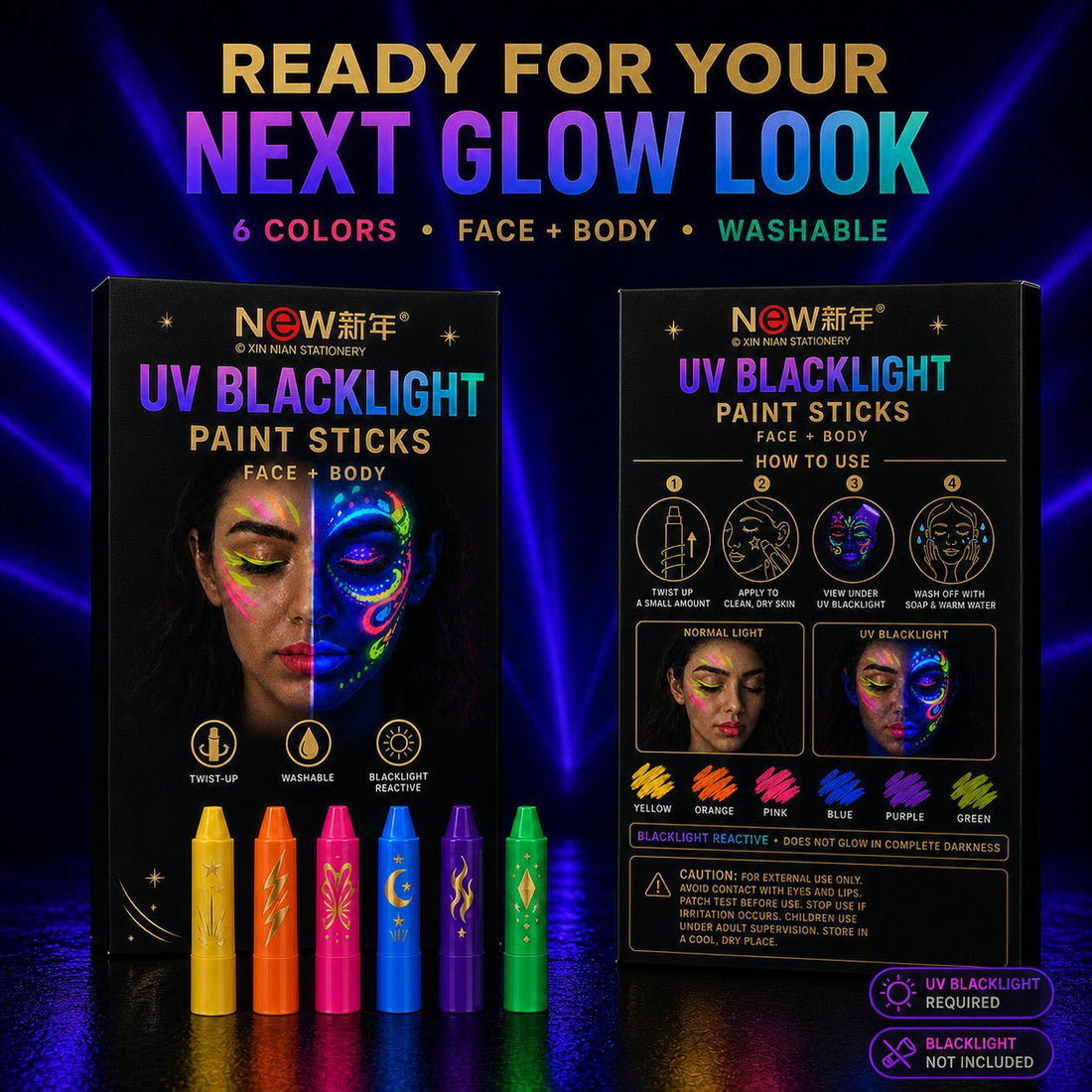 UV Fluorescent Face Paint Crayon