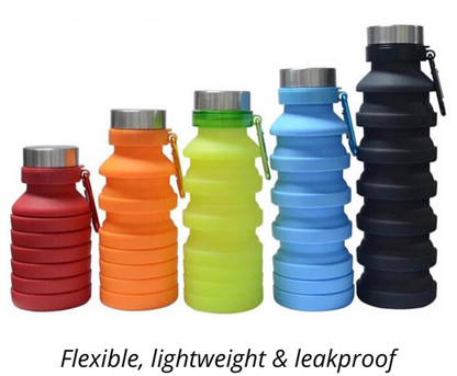 Collapsible Silicone Water Bottle - Red