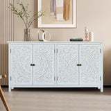 60 Inch White Accent Cabinet Rustic Wood Sideboard