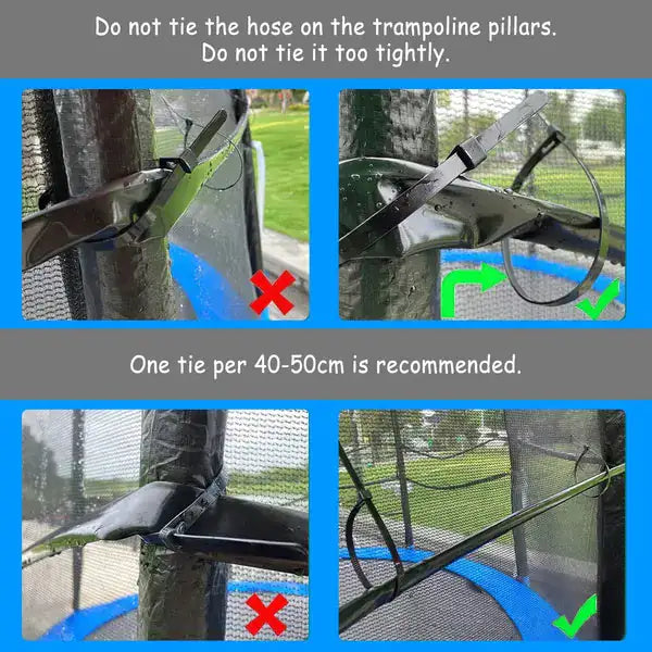 Trampoline sprinkler spraying water for kids
