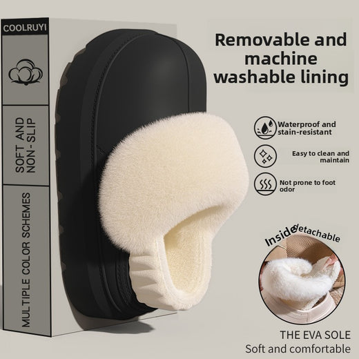 Warm Cotton Slippers with Removable Inner Cover