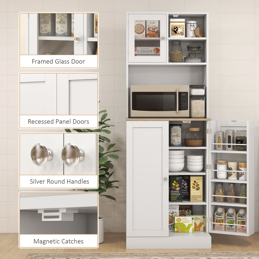 Kitchen pantry cabinet shown from the side