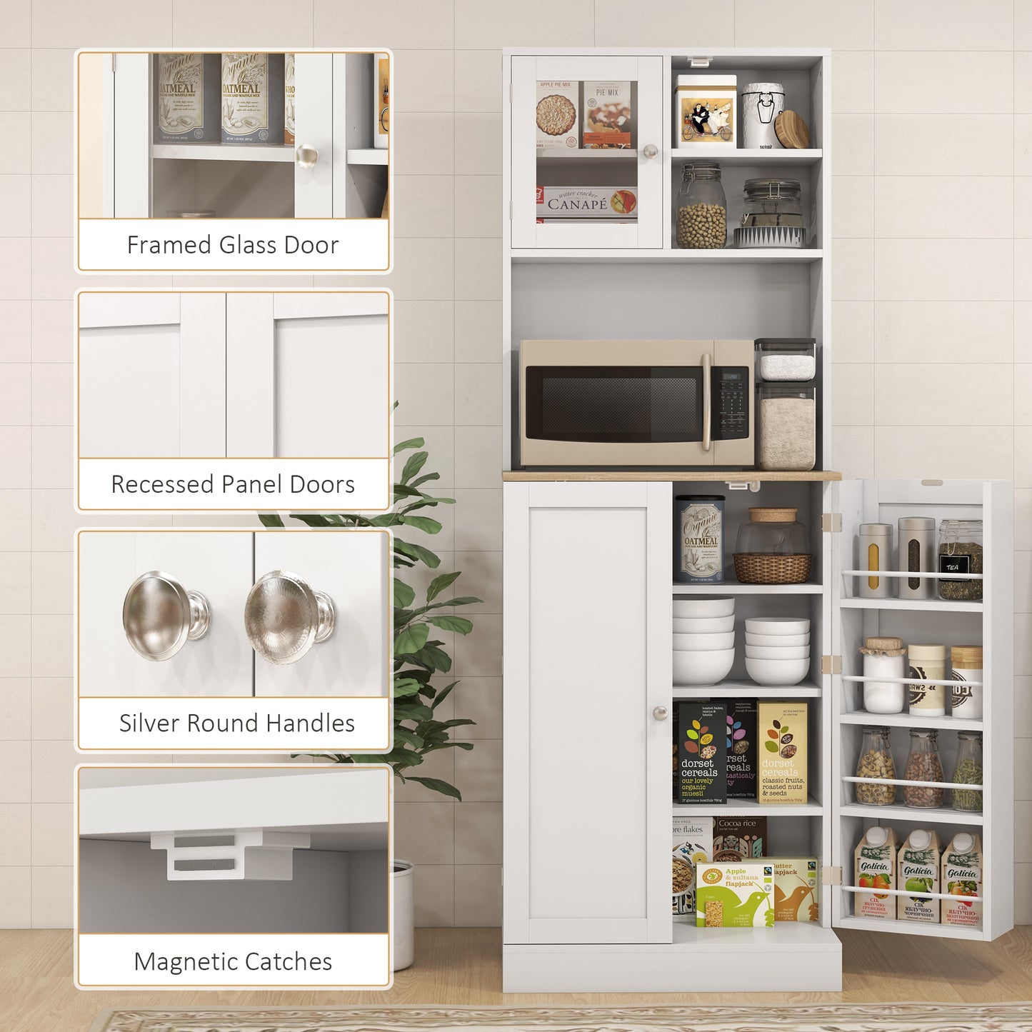 Kitchen pantry cabinet shown from the side