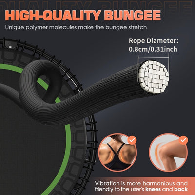 Mini trampoline frame and legs close-up