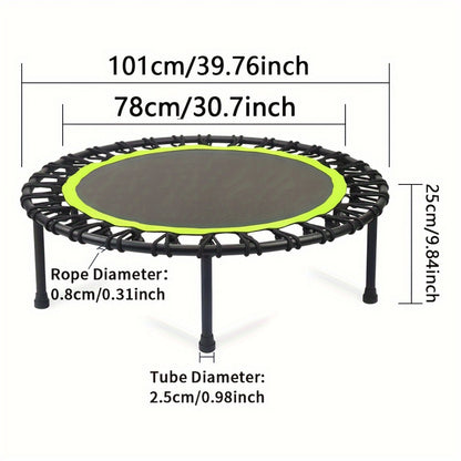 Adult using mini trampoline for low-impact cardio