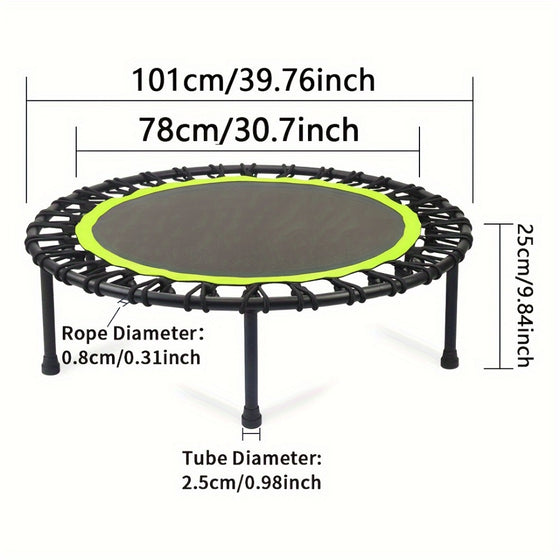 Adult using mini trampoline for low-impact cardio