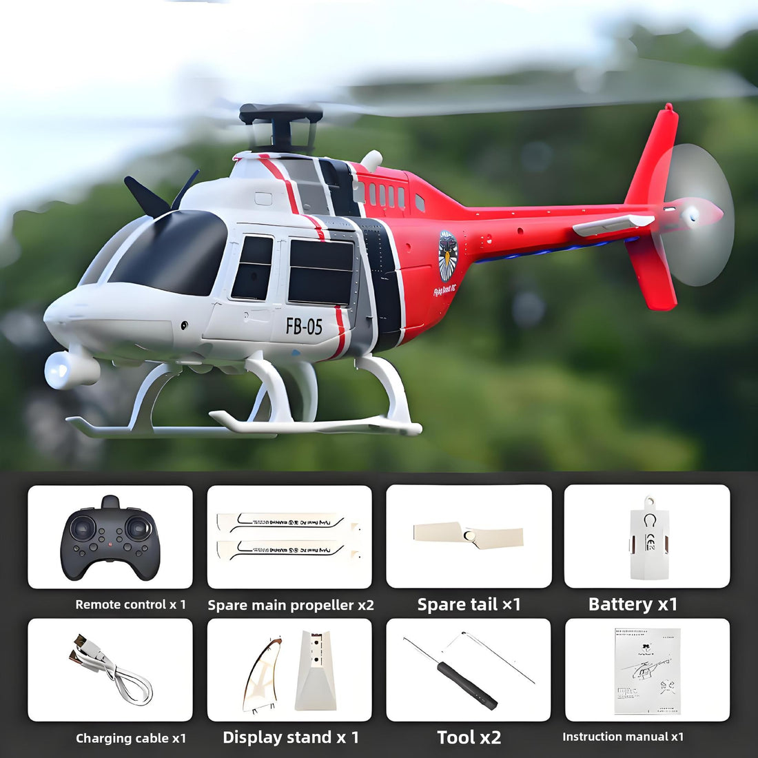 Stunt remote control helicopter, cool red