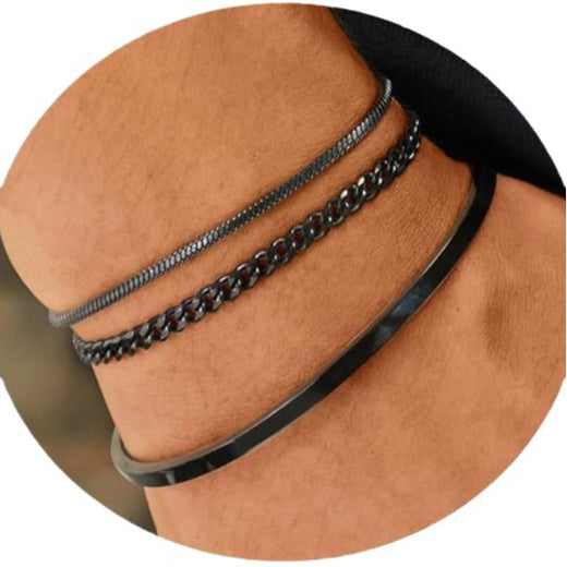 Layered Geometric Stainless Steel Bracelet Set product image 5