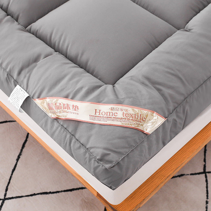 Plush 3D Quilted Velvet Mattress Topper Soft Dormitory Cushion