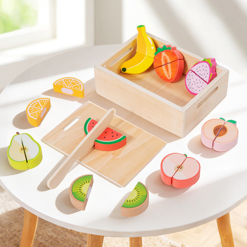 Wooden Magnetic Food Cutting Play Set for Kids