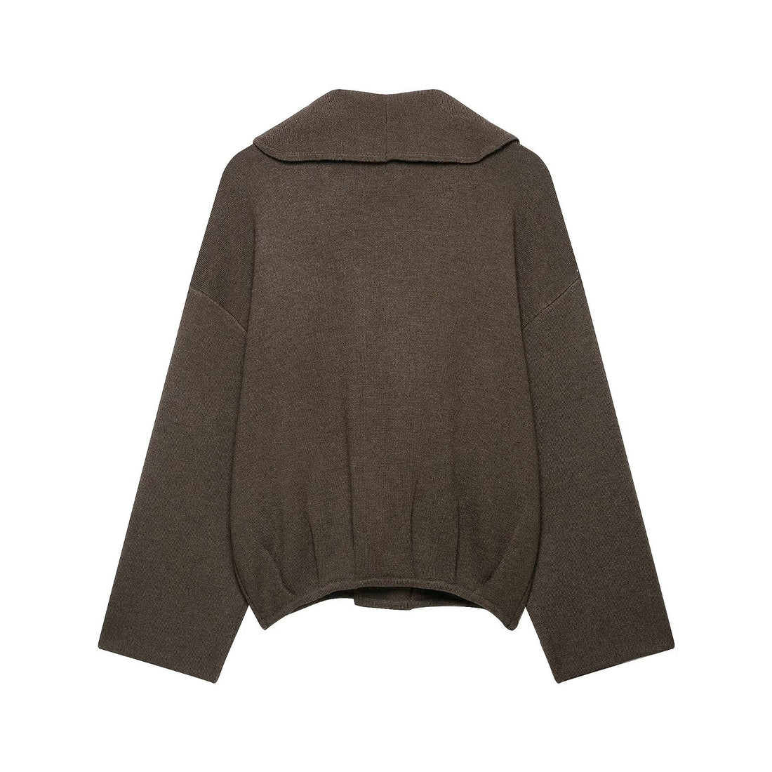 Round-neck pullover basic solid-colored top
