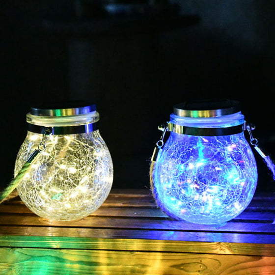 Solar Cracked Glass Bottle Light Garden & Outdoor product image 2