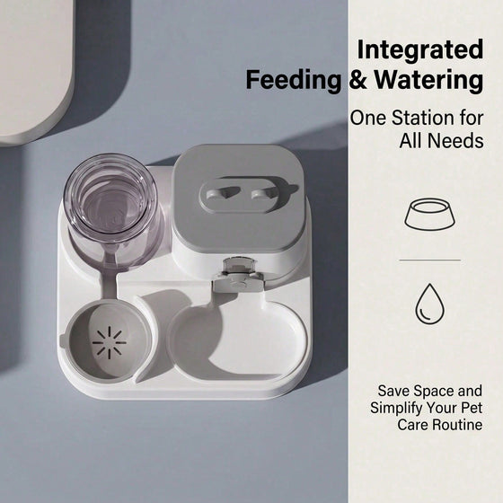 Top view of the 2-in-1 pet feeding and watering station
