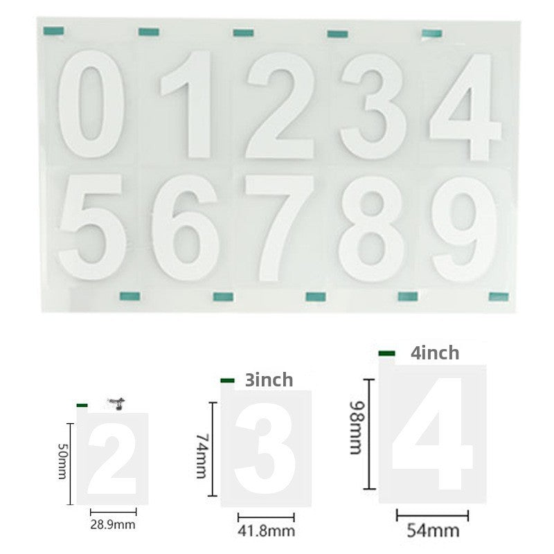 Reflective waterproof sunscreen house number stickers