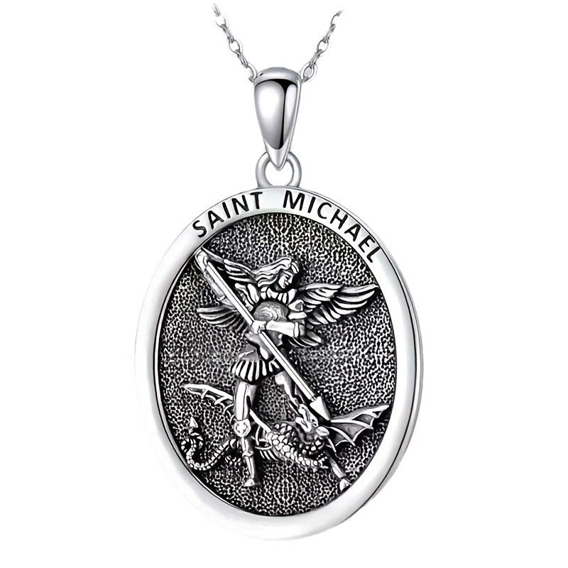 Men's Elliptical Angel Wings Necklace