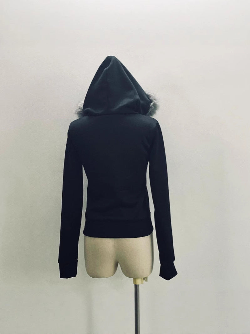 Fleece Lined Hooded Sweatshirt Coat