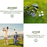 Golf bag rack steel frame close up